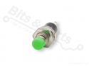 Push button contact mini round green NO